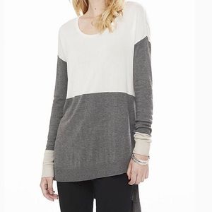 Express color block sweater with asymmetrical hem